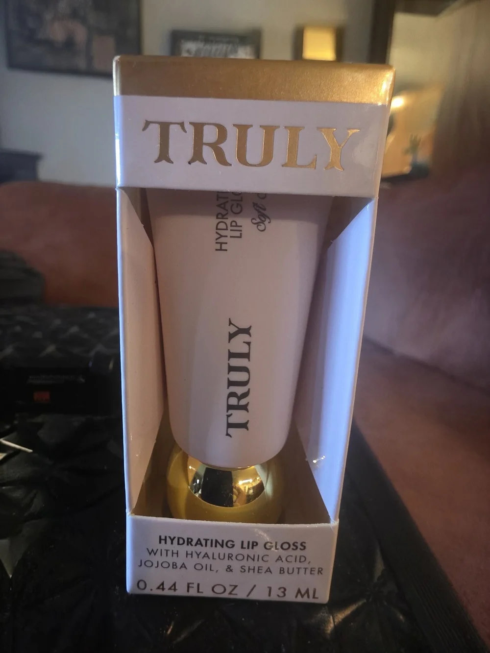 TRULY Hydrating Lip Gloss in Pink Tube with Gold Accents